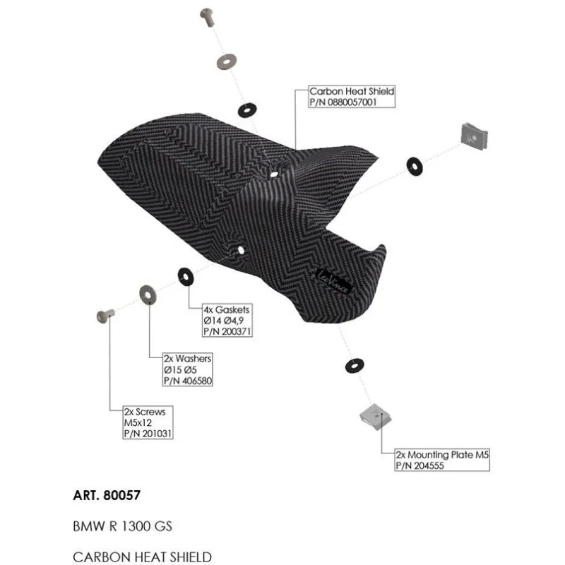 Solo Oggi Carter Para-Calore Leovince 80057 Specifico Per BMW R 1300 GS (23-26); R 1300 GS Adventure (24-26)