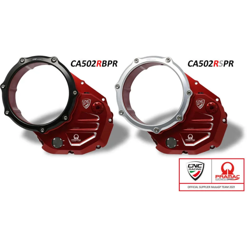 Ultimissimo Modello Carter trasparente CA502 per frizioni ad olio Ducati Pramac Racing Limited Edition CNC Racing Rosso Argento