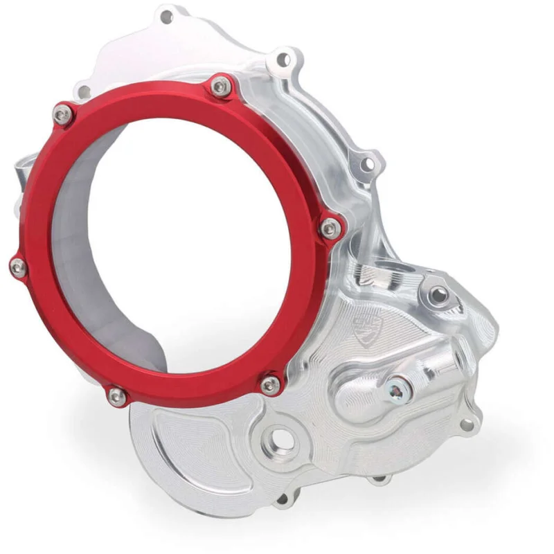 A Buon Prezzo Carter trasparente CA510 per frizioni ad olio Ducati BICOLOR CNC Racing Argento Rosso