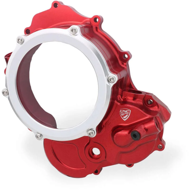 Prezzo Scontato Carter trasparente CA510 per frizioni ad olio Ducati BICOLOR CNC Racing Rosso Argento