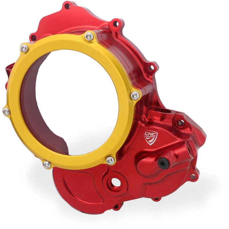 Carter trasparente CA510 per frizioni ad olio Ducati BICOLOR CNC Racing Rosso Oro Pagamento Sicuro
