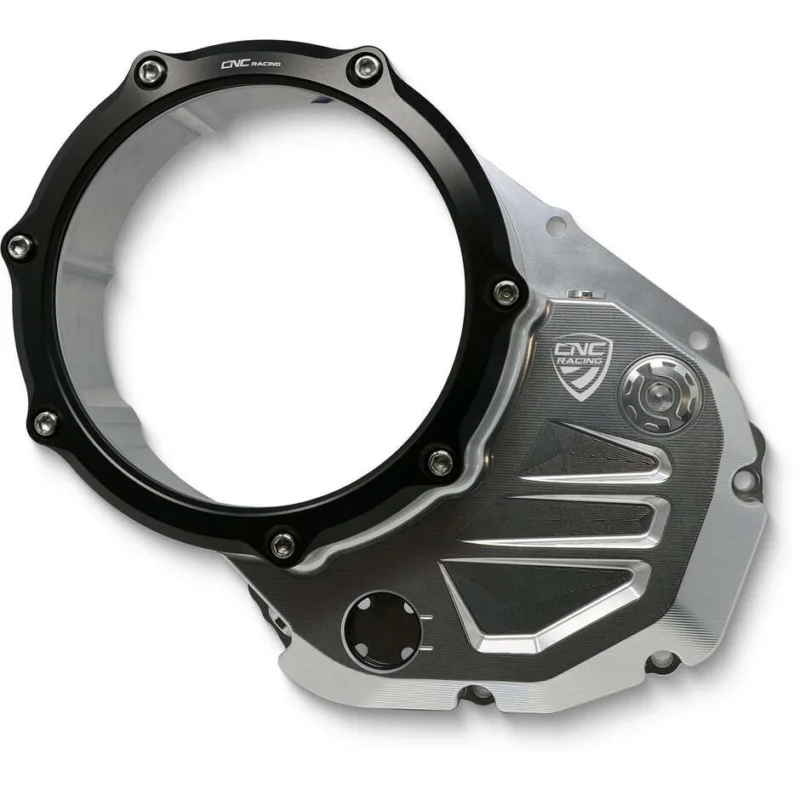Saldi Carter Trasparente Frizioni ad Olio Ducati BICOLOR CNC Racing Argento Nero