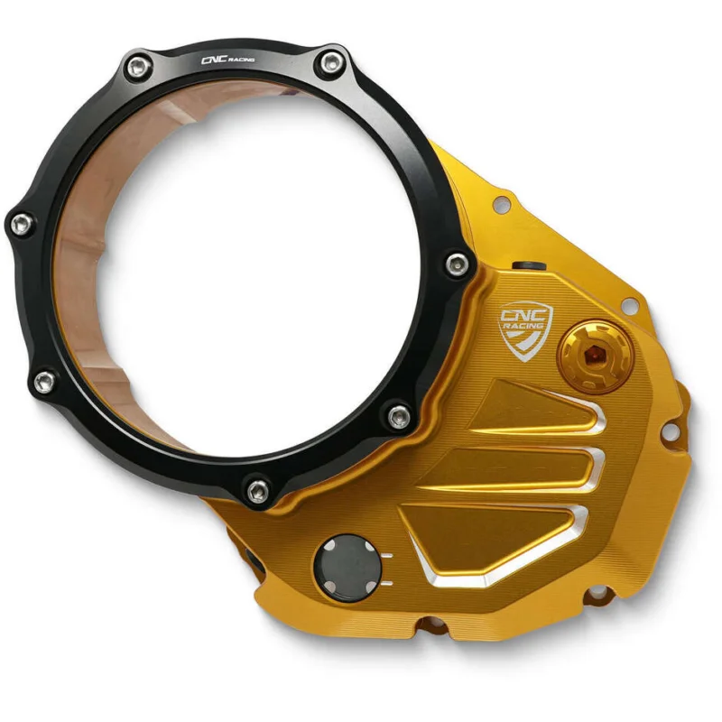 Offerta Limitata Carter Trasparente Frizioni ad Olio Ducati BICOLOR CNC Racing Oro Nero