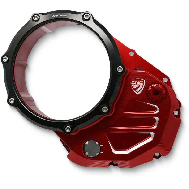Carter Trasparente Frizioni ad Olio Ducati BICOLOR CNC Racing Rosso Nero Promozione