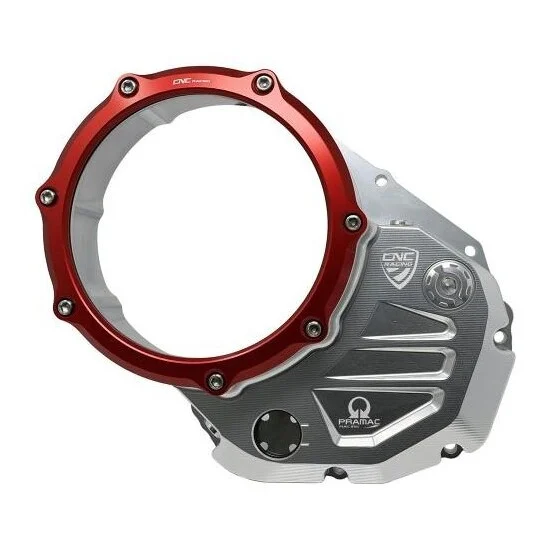Occasione Imperdibile Carter trasparente per frizioni ad olio Ducati Pramac Racing Limited Edition CNC Racing Argento Rosso