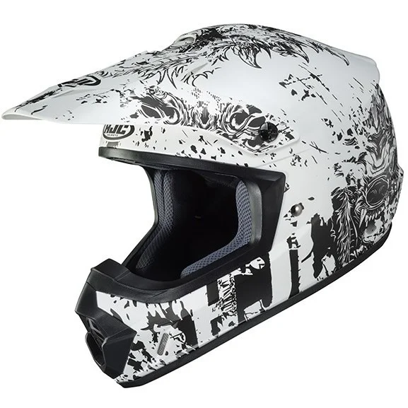Offerta Lampo Casco Bambino Cross Enduro MOto HJC CL-XY II CREEPER MC10SF Bianco Opaco