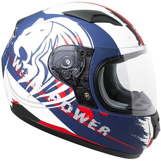 Spedizione Gratuita Casco da Bambino Moto Integrale CGM 215G Wild Bianco Blu Opaco