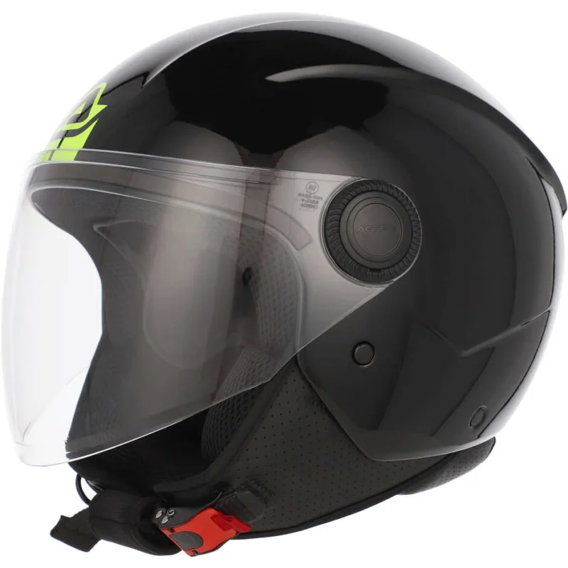 Casco da Moto Jet ACERBIS BREZZA Nero Giallo Offerta Del Giorno
