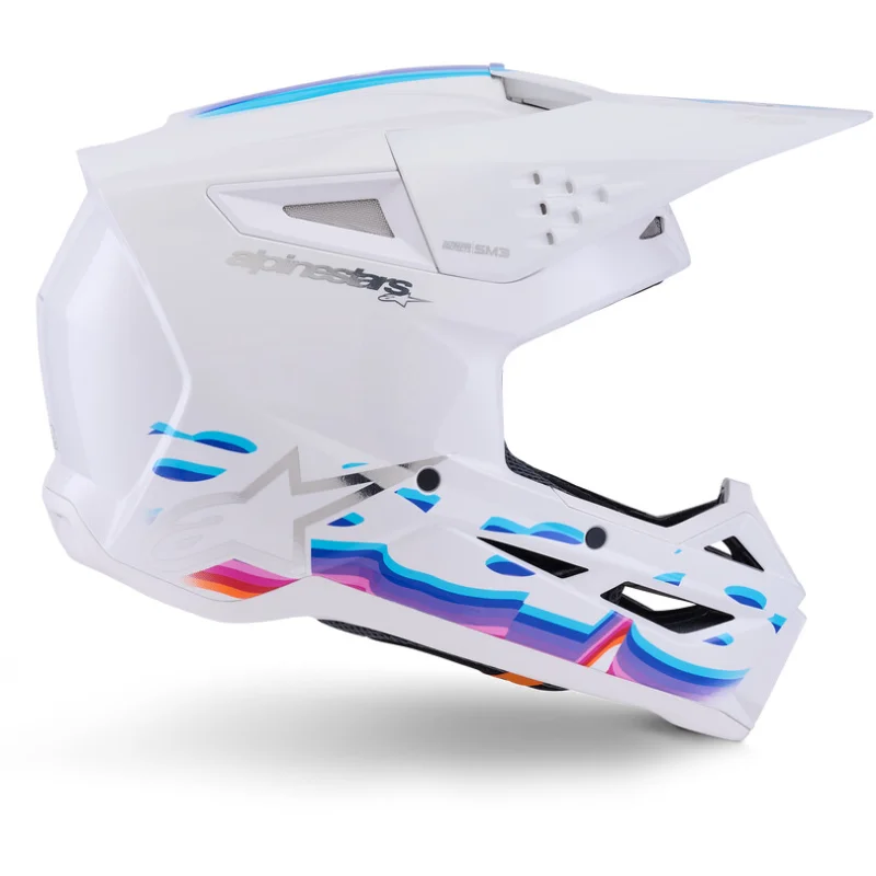 Casco da Ragazzo Moto Cross Enduro Alpinestars SM3 Force Ece06 bianco lucido Popolare