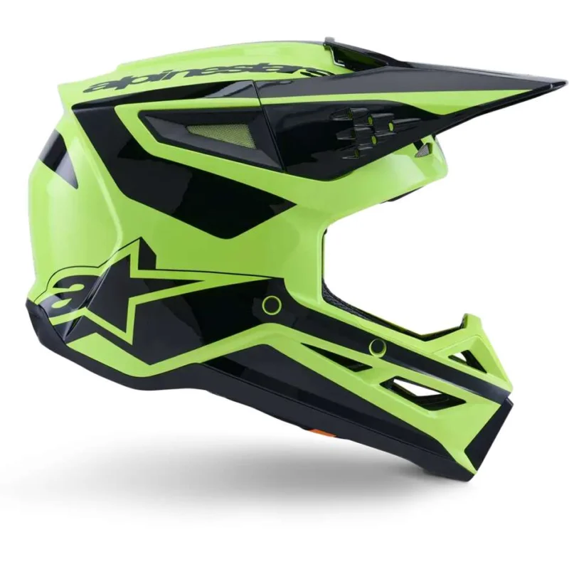 Casco da Ragazzo Moto Cross Enduro Alpinestars SM3 Heat Ece06 giallo fluo nero lucido Popolare