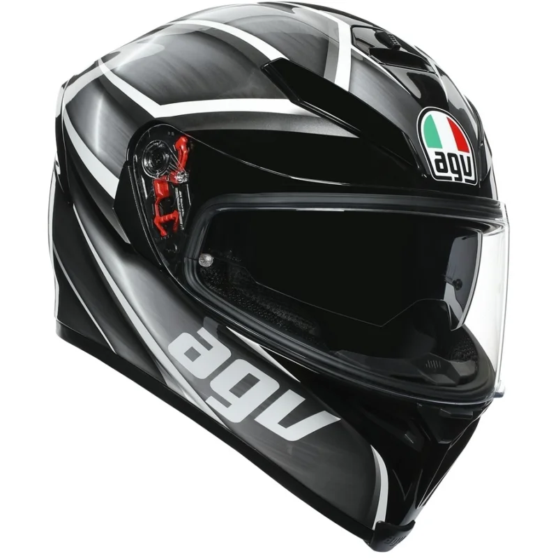 Ultime Pezzi Casco Integrale in Fibra Moto AGV K5 S Multi TEMPEST Nero Silver