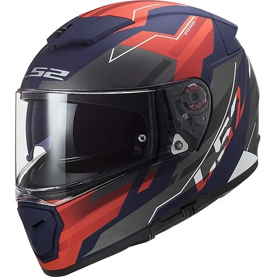 Casco Integrale Moto Doppia Visiera Ls2 FF390 BREAKER Beta Rosso Blu Opaco Di Tendenza