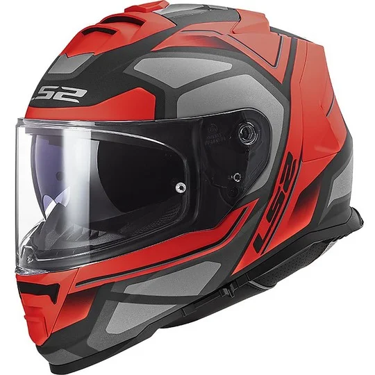Casco Integrale Moto Doppia Visiera Ls2 FF800 STORM Faster Rosso Titanio Opaco Subito Disponibile