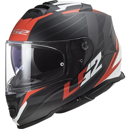 Casco Integrale Moto Doppia Visiera Ls2 FF800 STORM Nerve Nero Rosso Opaco Subito Disponibile