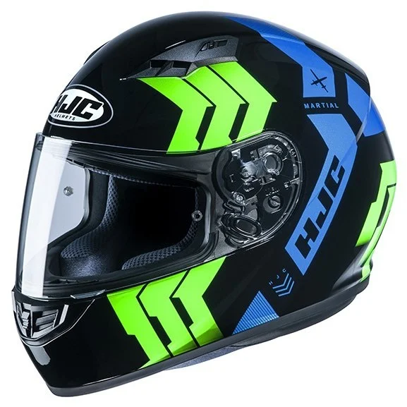 Casco Integrale Moto HJC CS-15 MARTIAL MC24 Nero Blu Verde Promo Stagionale