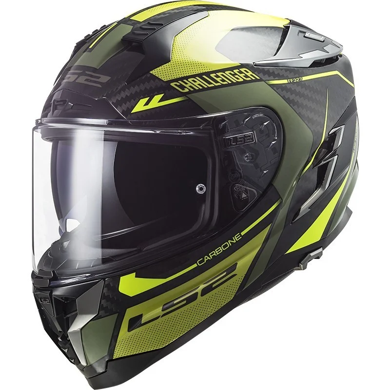 Ultimissimo Modello Casco Integrale Moto In Carbonio Ls2 FF327 CHALLENGER C Thorn Verde Militare