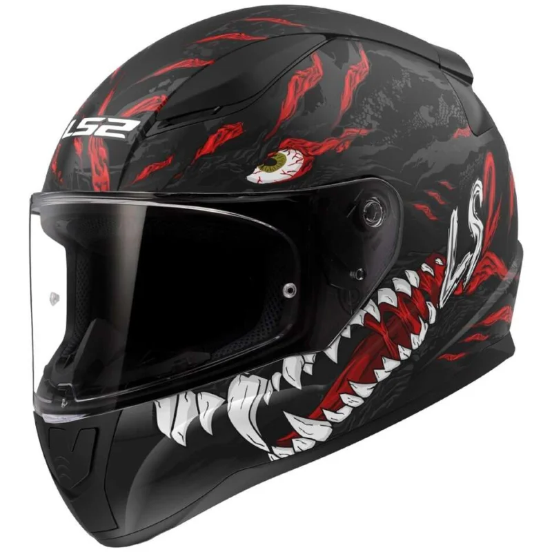 Non Perdere Casco Integrale Moto Ls2 FF353 RAPID 2 Kaiju Nero Opaco Rosso Bianco