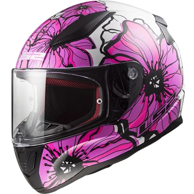 Casco Integrale Moto Ls2 FF353 RAPID 2 Poppies Rosa Super Prezzo