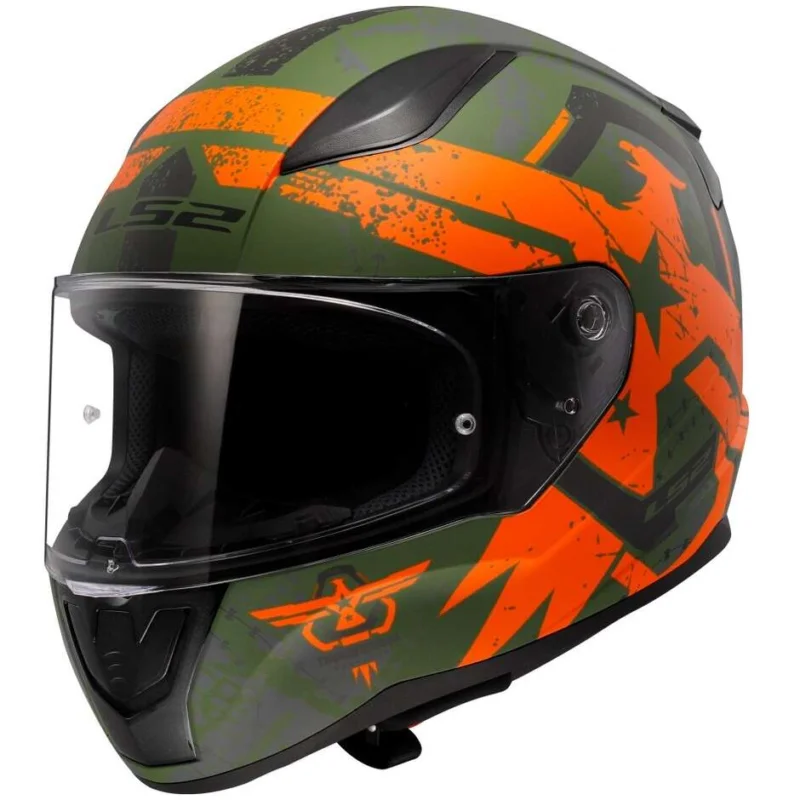 Casco Integrale Moto Ls2 FF353 RAPID 2 Thunderbirds Arancio Opaco Must-Have