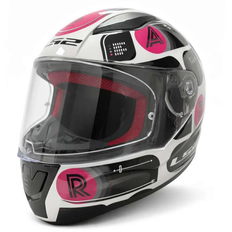 Casco Integrale Moto Ls2 FF353 RAPID BRICK Nero Rosa Spedizione Gratuita
