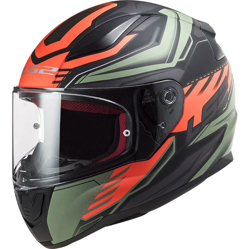 Casco Integrale Moto Ls2 FF353 Rapid GALE Nero Rosso Verde Opaco Di Tendenza