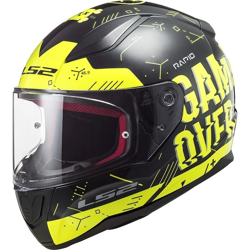 Casco Integrale Moto Ls2 FF353 RAPID Player Giallo Fluo Nero Must-Have