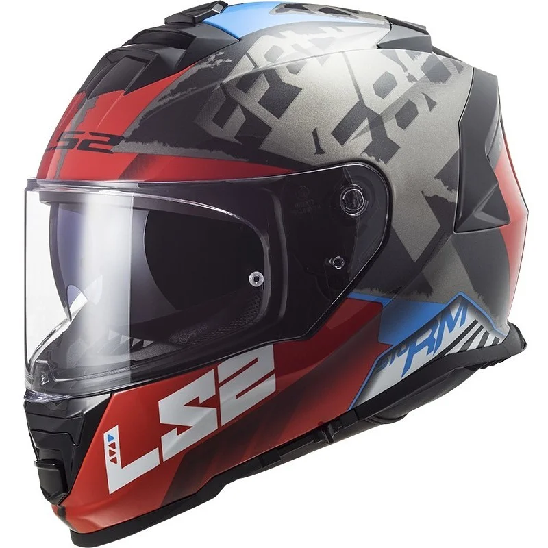 Economico Casco Integrale Moto Ls2 FF800 STORM Sprinter Nero Rosso Titanio