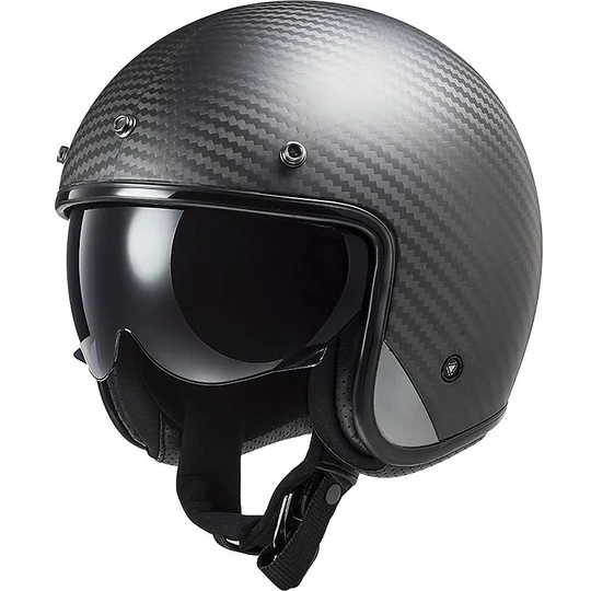 Economico Casco Jet in Carbonio Moto Custom Ls2 OF601 BOB C Solid Carbonio Opaco