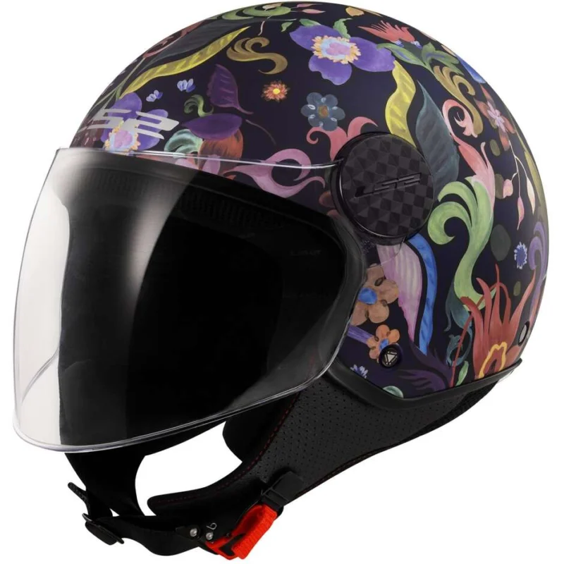 Prezzo Basso Casco Jet Moto Ls2 OF558 SPHERE LUX 2 BLOOM Blu Opaco Rosa