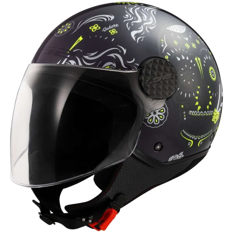 Casco Jet Moto Ls2 OF558 SPHERE LUX 2 MAXCA Nero Giallo Fluo Offerta Speciale