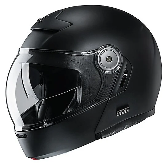 Casco Modularein Fibra Moto Stile Vintage HJC v90 Semi Opaco Nero Ultime Pezzi