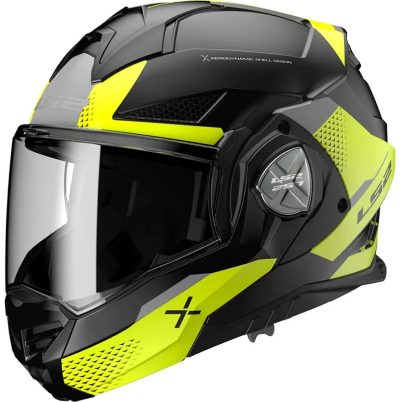Casco Modulare In HPFC Omologato P/J Ls2 FF901 ADVANT X OBLIVION Nero Opaco Giallo Fluo Spedito Oggi