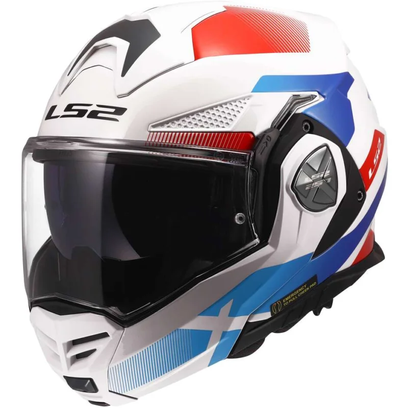 Casco Modulare In HPFC P/J LS2 FF901 ADVANT X NOVA Bianco Blu Rosso Esclusivo
