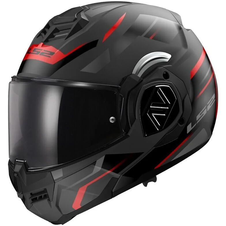 Subito Disponibile Casco Modulare Omologato P/J Ls2 FF906 ADVANT Kuka Nero Opaco Rosso