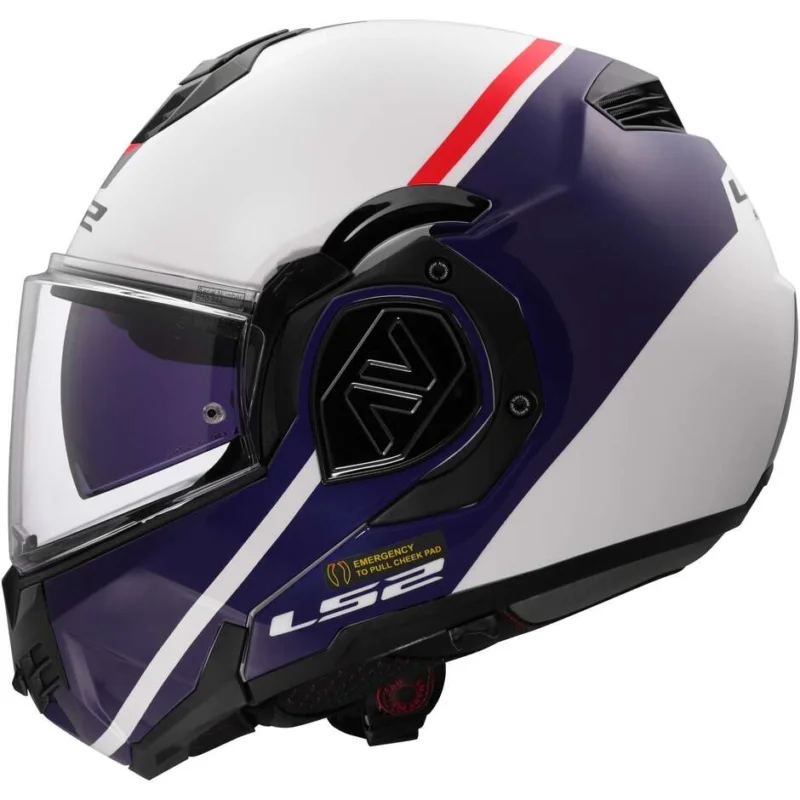 Casco Modulare P/J LS2 FF906 ADVANT SWIPE Bianco Blue Professionale