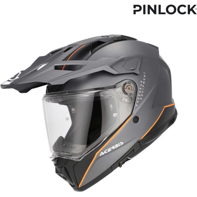 Ultimissimo Modello Casco Moto Adventure Acerbis Attack Grey Orange