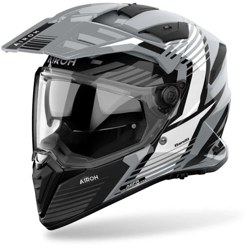 Saldi Casco Moto Adventure Airoh BANDIT SPICY Grigio Lucido