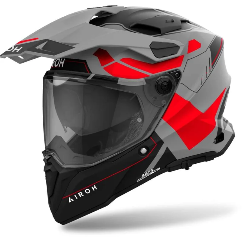 Offerta Limitata Casco Moto Adventure Airoh COMMANDER 2 REVEAL Rosso Fluo Opaco