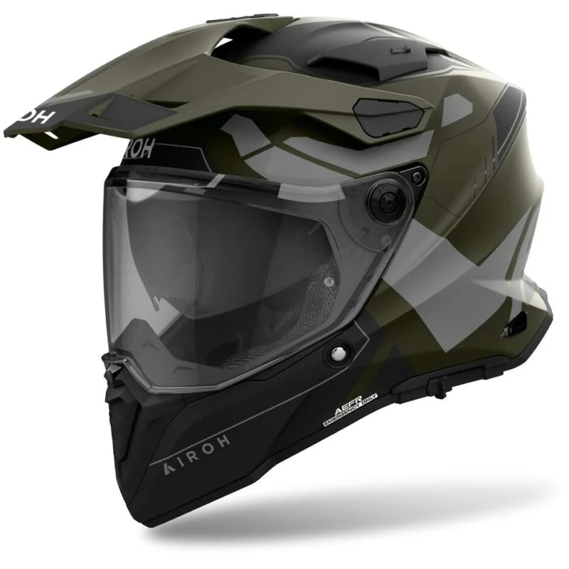 Spedito Oggi Casco Moto Adventure Airoh COMMANDER 2 REVEAL Verde Militare