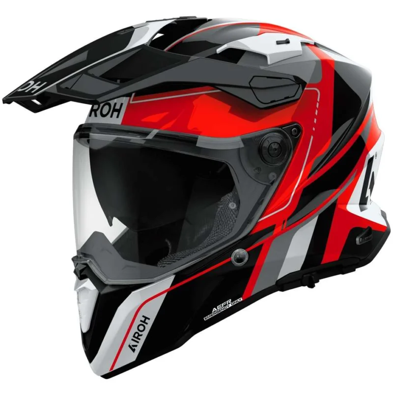 Casco Moto Adventure Airoh COMMANDER 2 SKIP Rosso Lucido Spedito Oggi