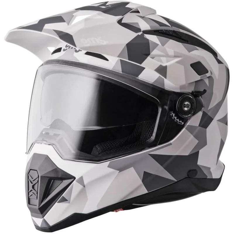 Must-Have Casco Moto Adventure GMS Adventus Camo Bianco Opaco Grigio Mimetico