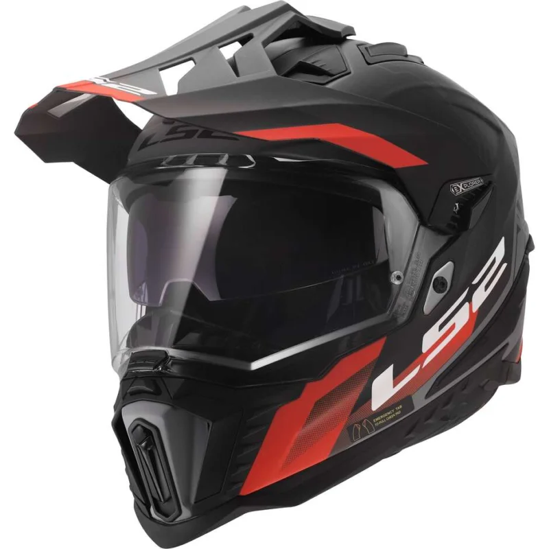 Reso Gratuito Casco Moto Adventure LS2 MX701 EXPLORER HEXA Nero Rosso Grigio