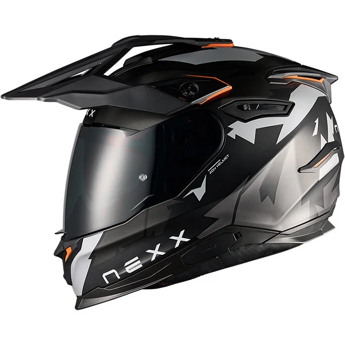 Spedito Oggi Casco Moto Adventure Nexx V.Traveler PRIMAL Nero Grigio