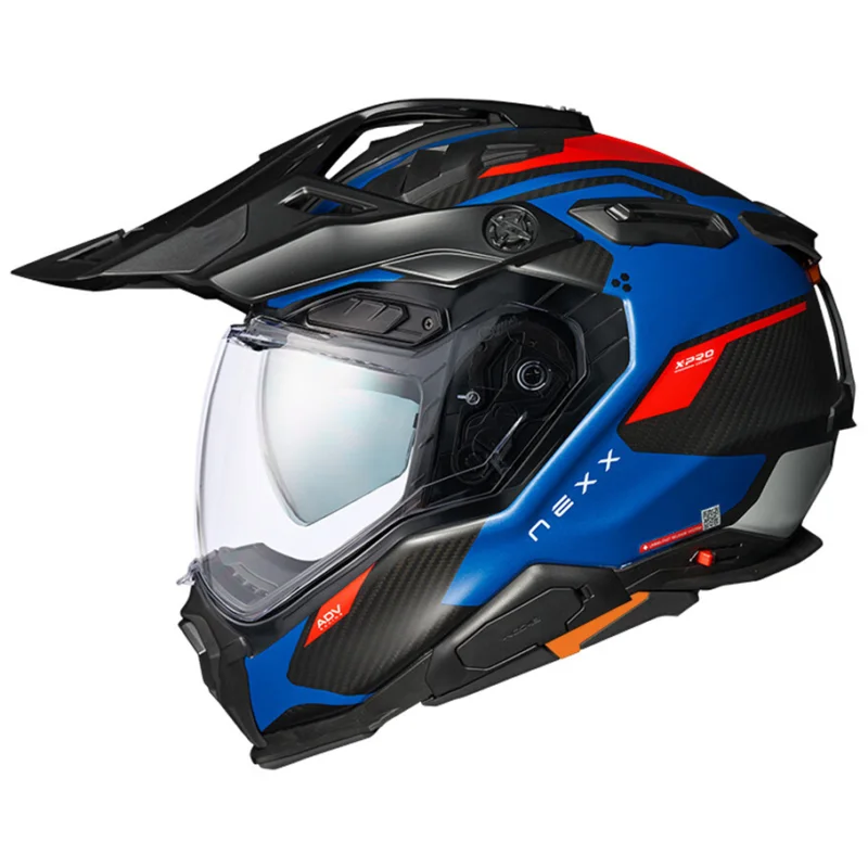 Casco Moto Adventure Nexx X.WED3 KEYO Blu Rosso Opaco Reso Gratuito