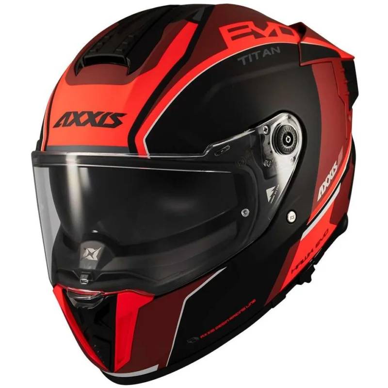 Prezzo Di Fabbrica Casco Moto Axxis Integrale ff122sv Hawk Evo Sv Dark Titan B5 Nero Rosso