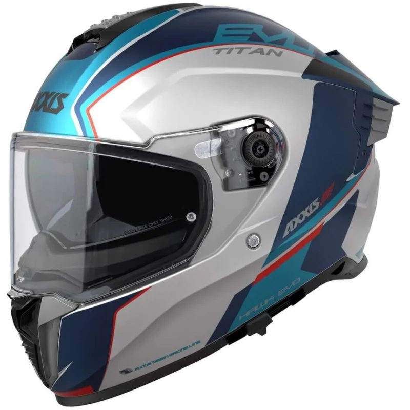 Quantità Limitata Casco Moto Axxis Integrale ff122sv Hawk Evo Sv Titan A7 Argento Blu
