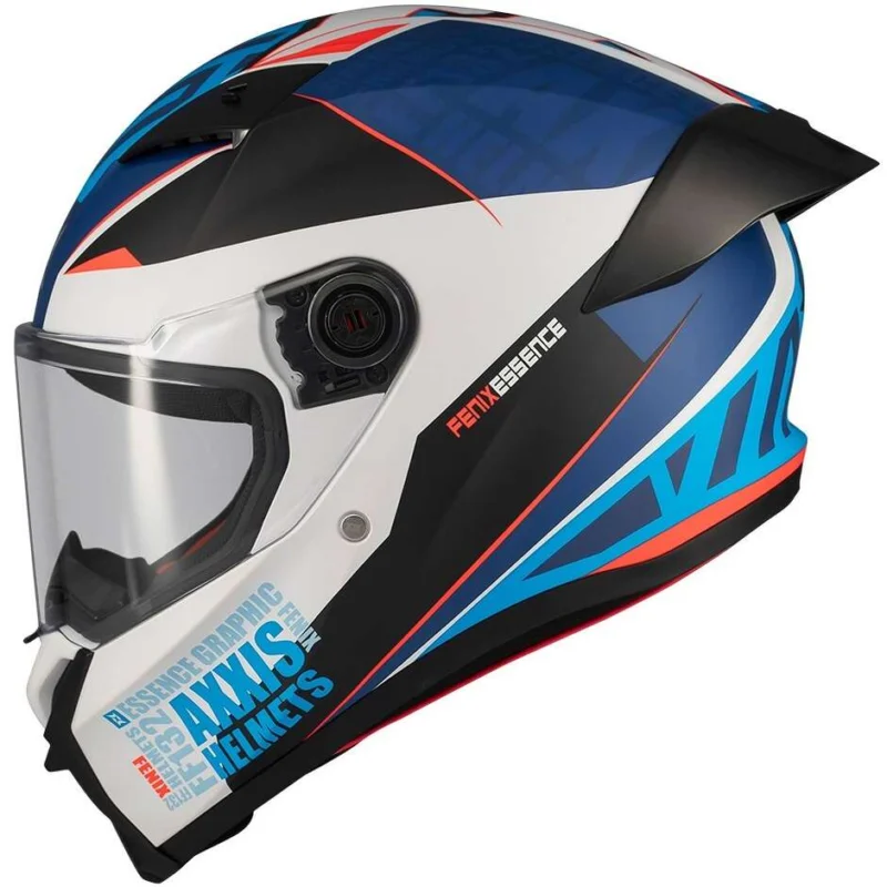Offerta Lampo Casco Moto Axxis Integrale ff132 Fenix Essence A7 Bianco Blu