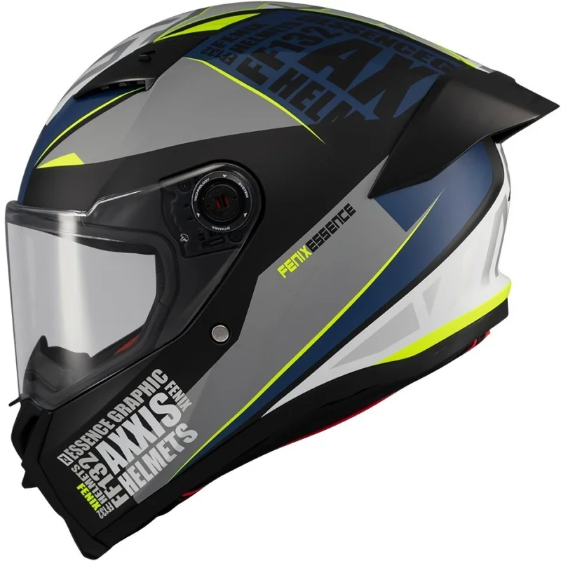 Casco Moto Axxis Integrale ff132 Fenix Essence C2 Grigio Blu Compra Oggi Stesso