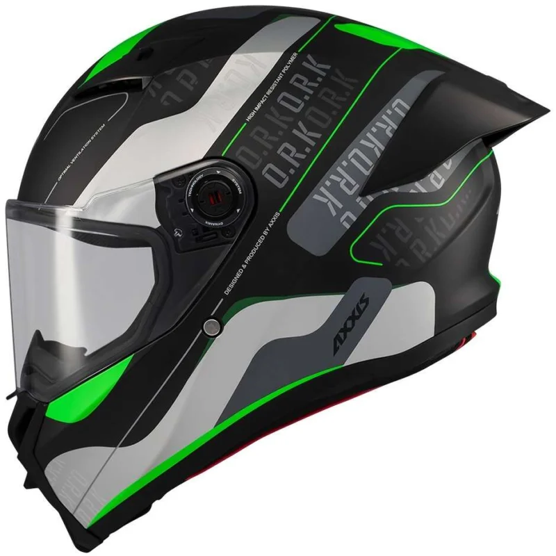 A Buon Prezzo Casco Moto Axxis Integrale ff132 Fenix Ork B6 Nero Verde