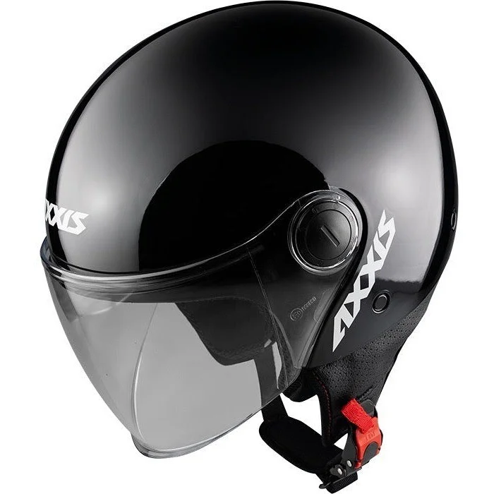 Casco Moto Axxis Jet of501b Square S Solid A1 Nero Lucido Nuovo Arrivo